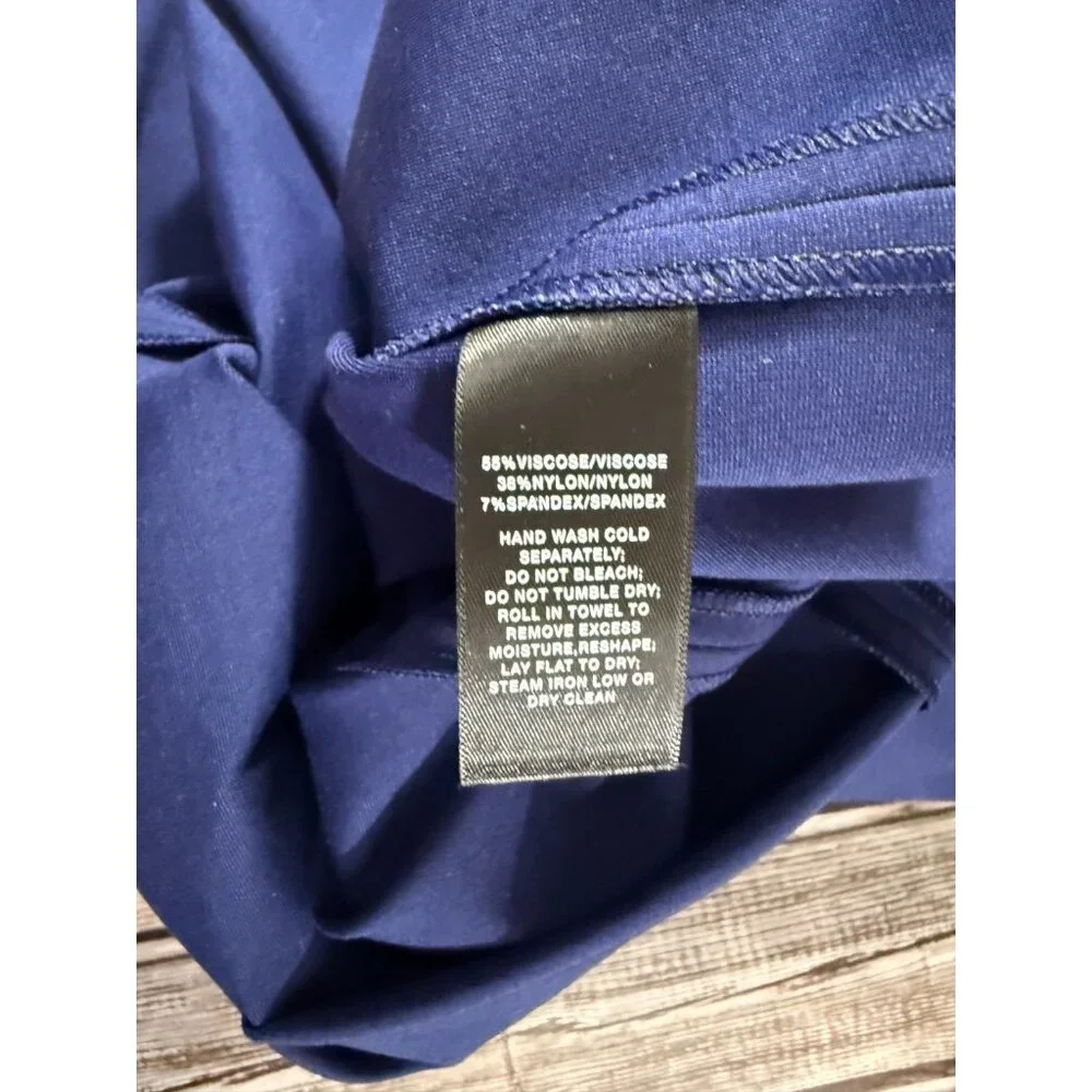 Lafayette 148 Sleeveless open V neck Dress size 6 color dusk blue NWT mspr $448 - Picture 3 of 5